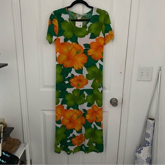 Diamond Vintage Floral Stretchy Summer Maxi Dress Womens Size Small - Picture 1 of 6
